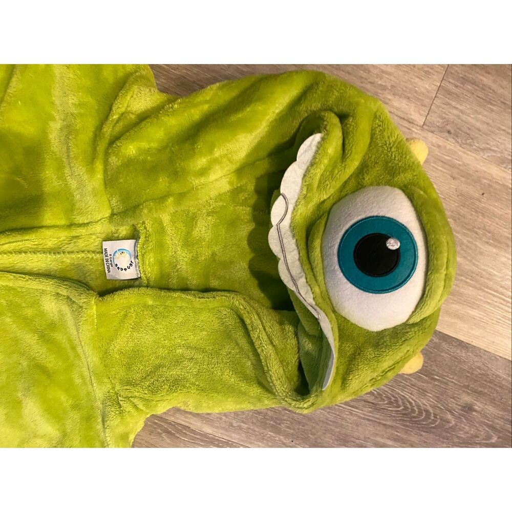 Disney Pixar Monsters Inc Mike Wazowski Adult XL Hooded One Piece Pajama Costume - Picture 3 of 9